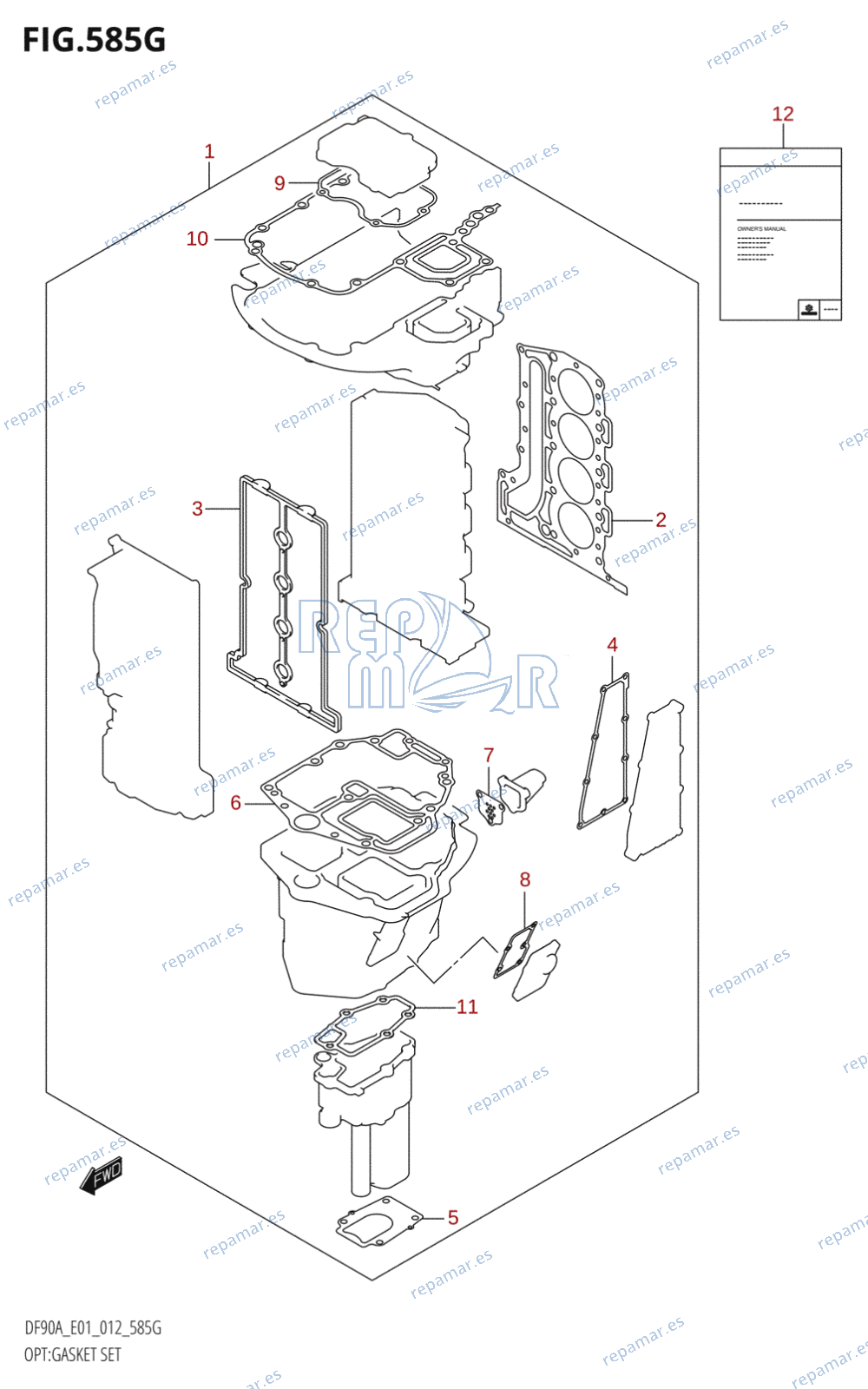 585G - OPT:GASKET SET (DF90A:E01)