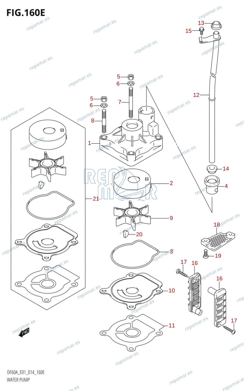 160E - WATER PUMP (DF50A:E01)