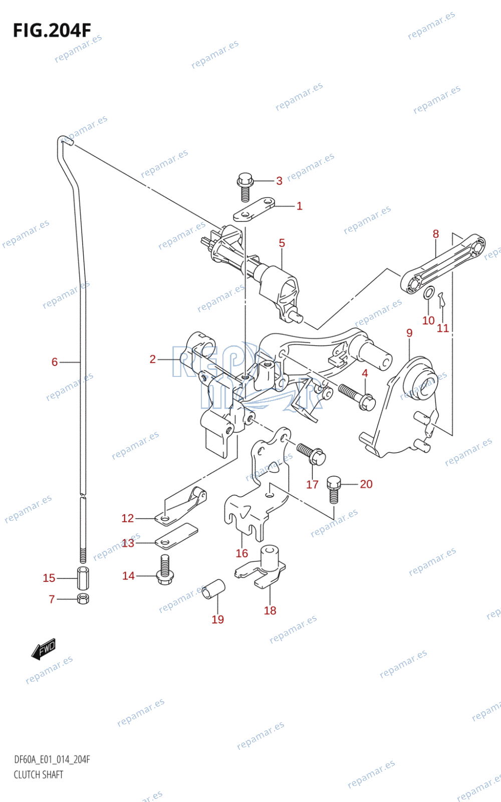 204F - CLUTCH SHAFT (DF50ATH:E01)