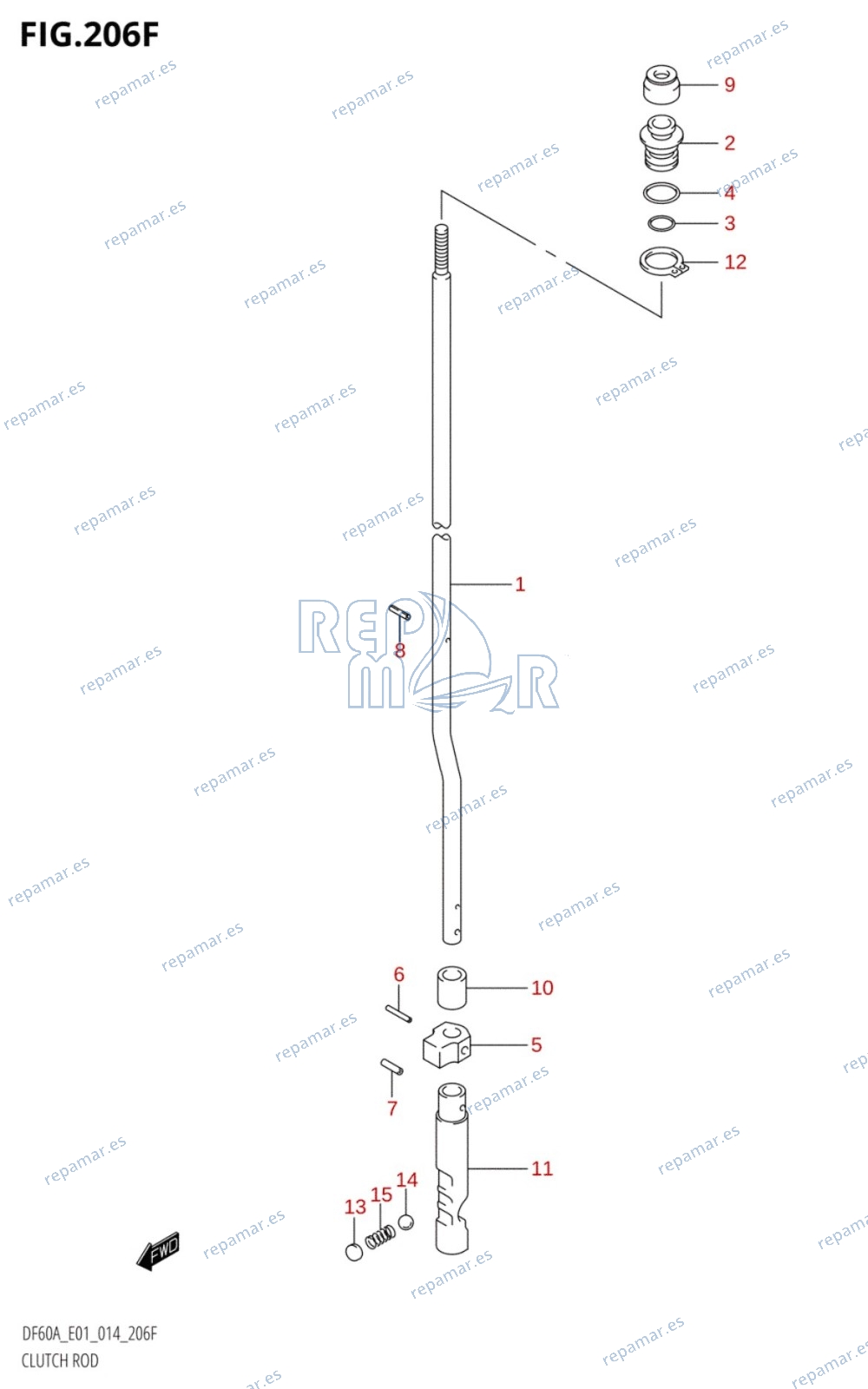 206F - CLUTCH ROD (DF50ATH:E01)