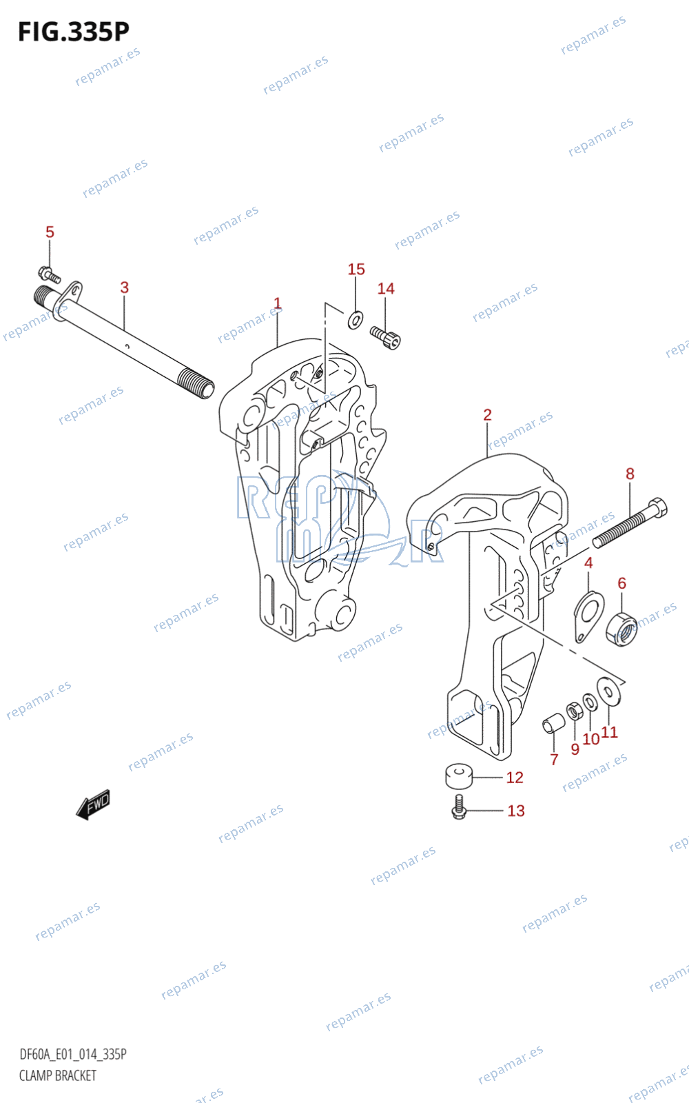 335P - CLAMP BRACKET (DF50AVTH:E01)