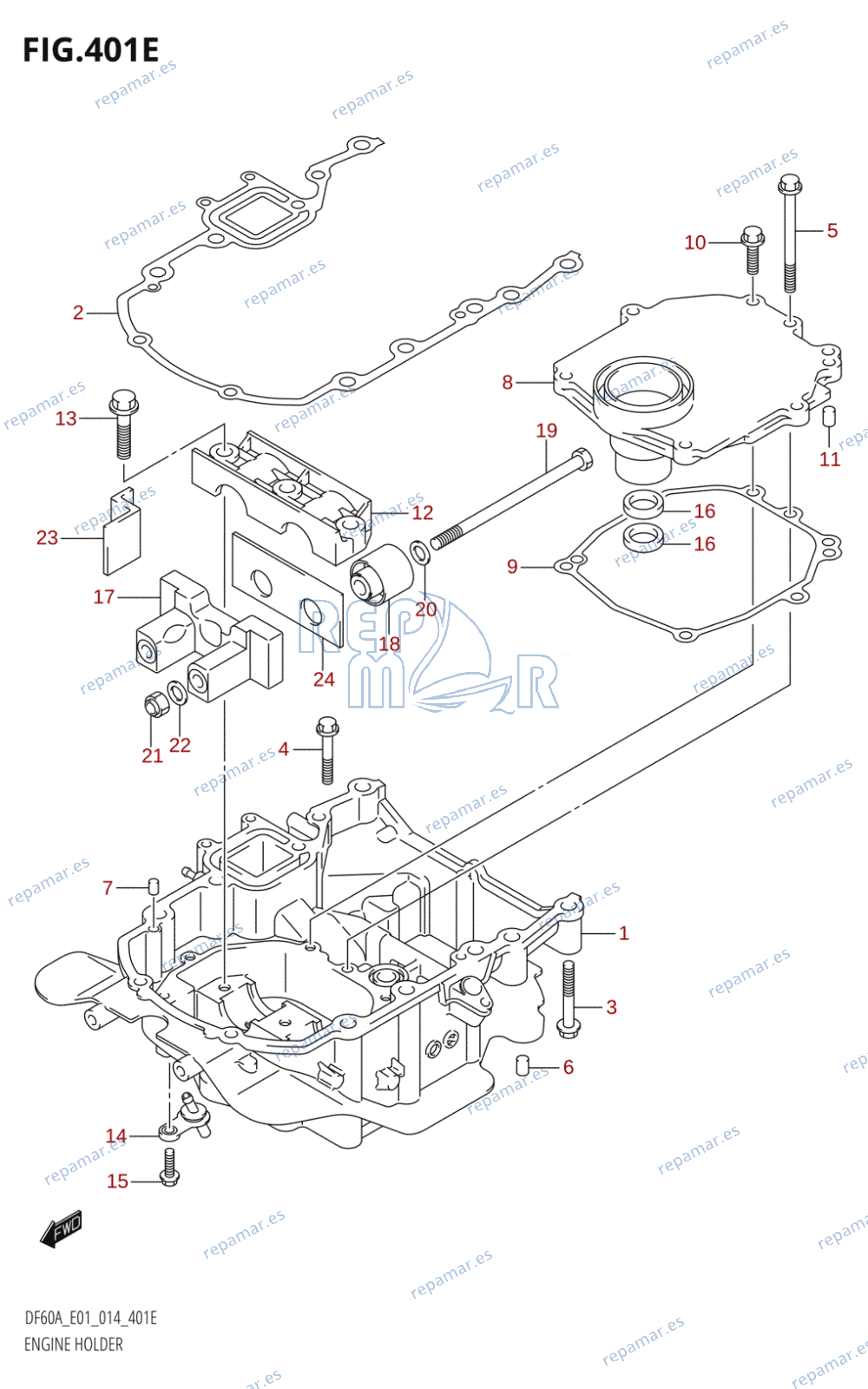 401E - ENGINE HOLDER (DF50A:E01)