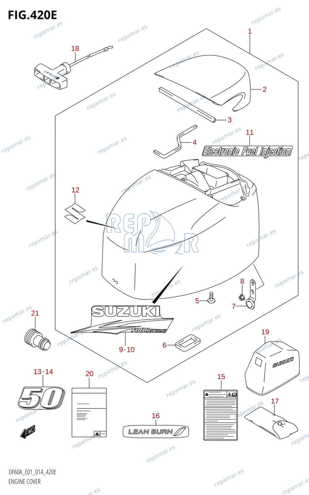 420E - ENGINE COVER (DF50A:E01)