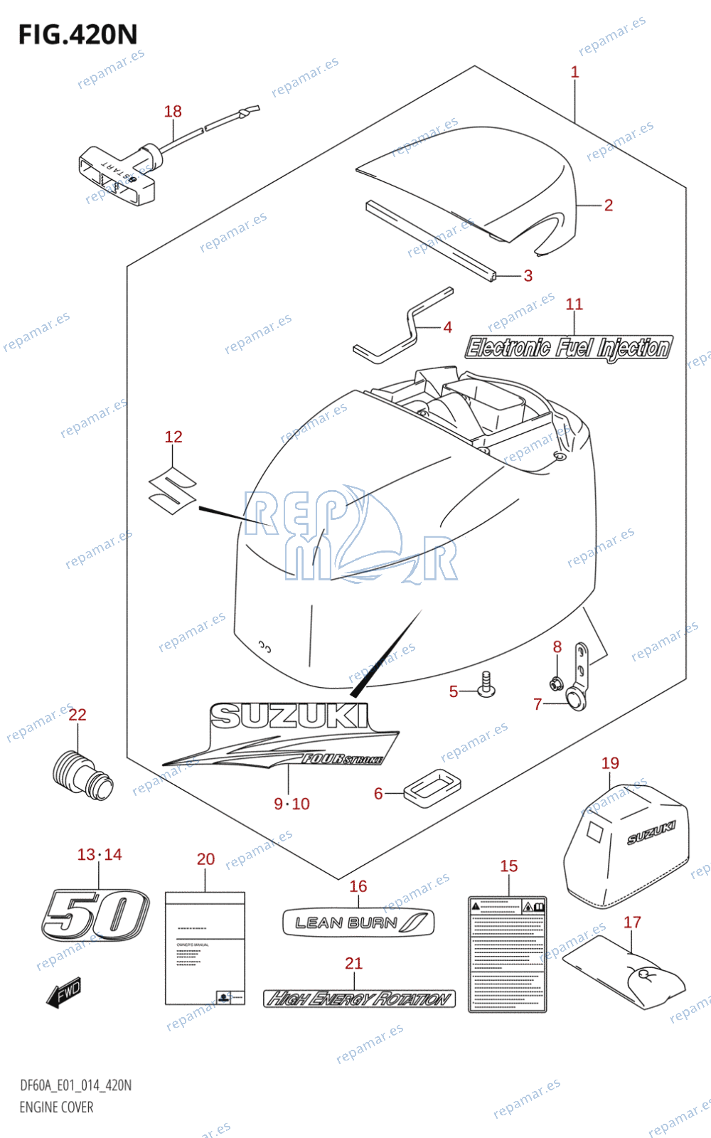 420N - ENGINE COVER (DF50AVT:E01)