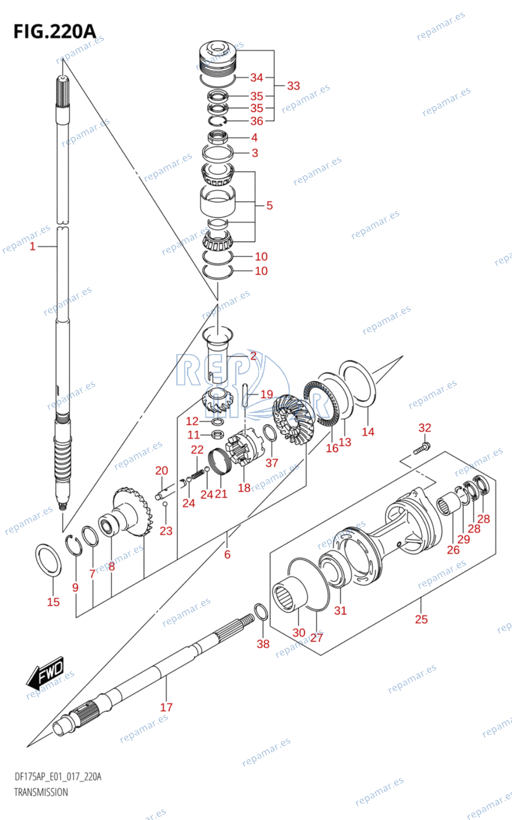 220A - TRANSMISSION (DF150AP:E01)