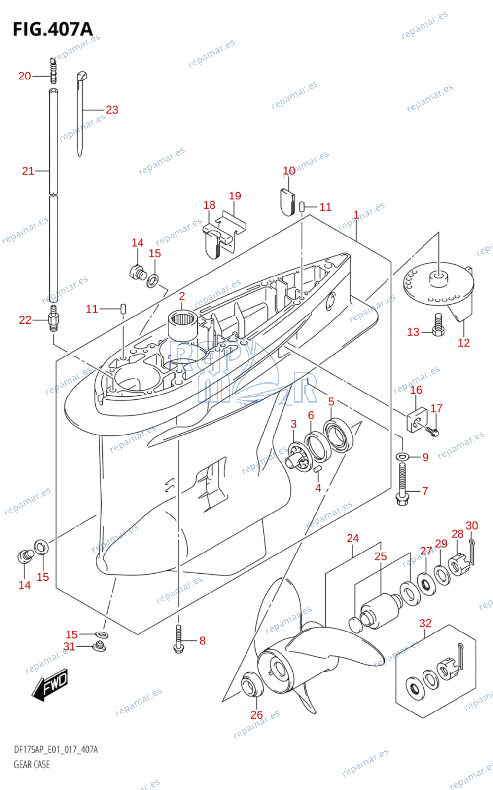 407A - GEAR CASE (DF150AP:E01)