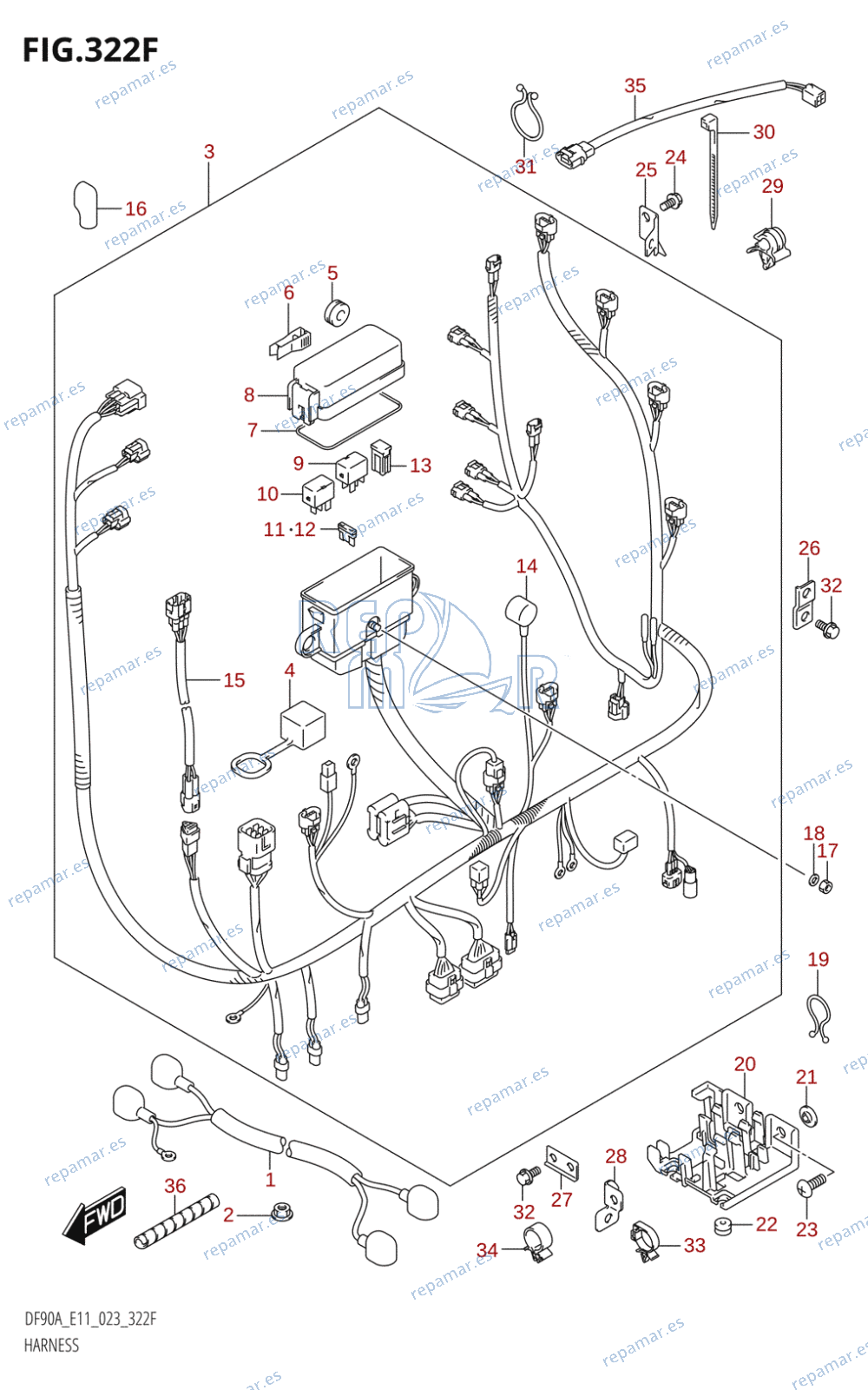 322F - HARNESS (DF100B:(022,023))