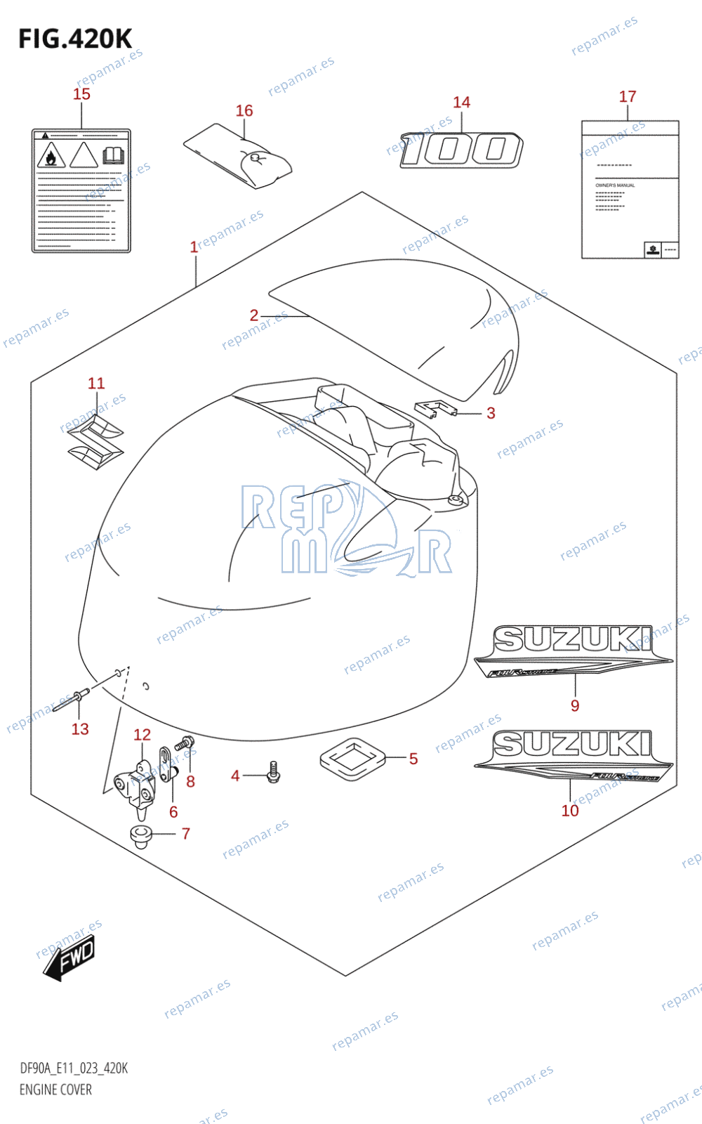 420K - ENGINE COVER (DF100B:(021,022,023))