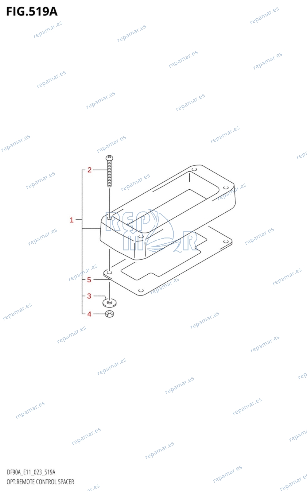 519A - OPT:REMOTE CONTROL SPACER (DF70A,DF70ATH,DF75A,DF80A,DF90A,DF90ATH,DF100B)