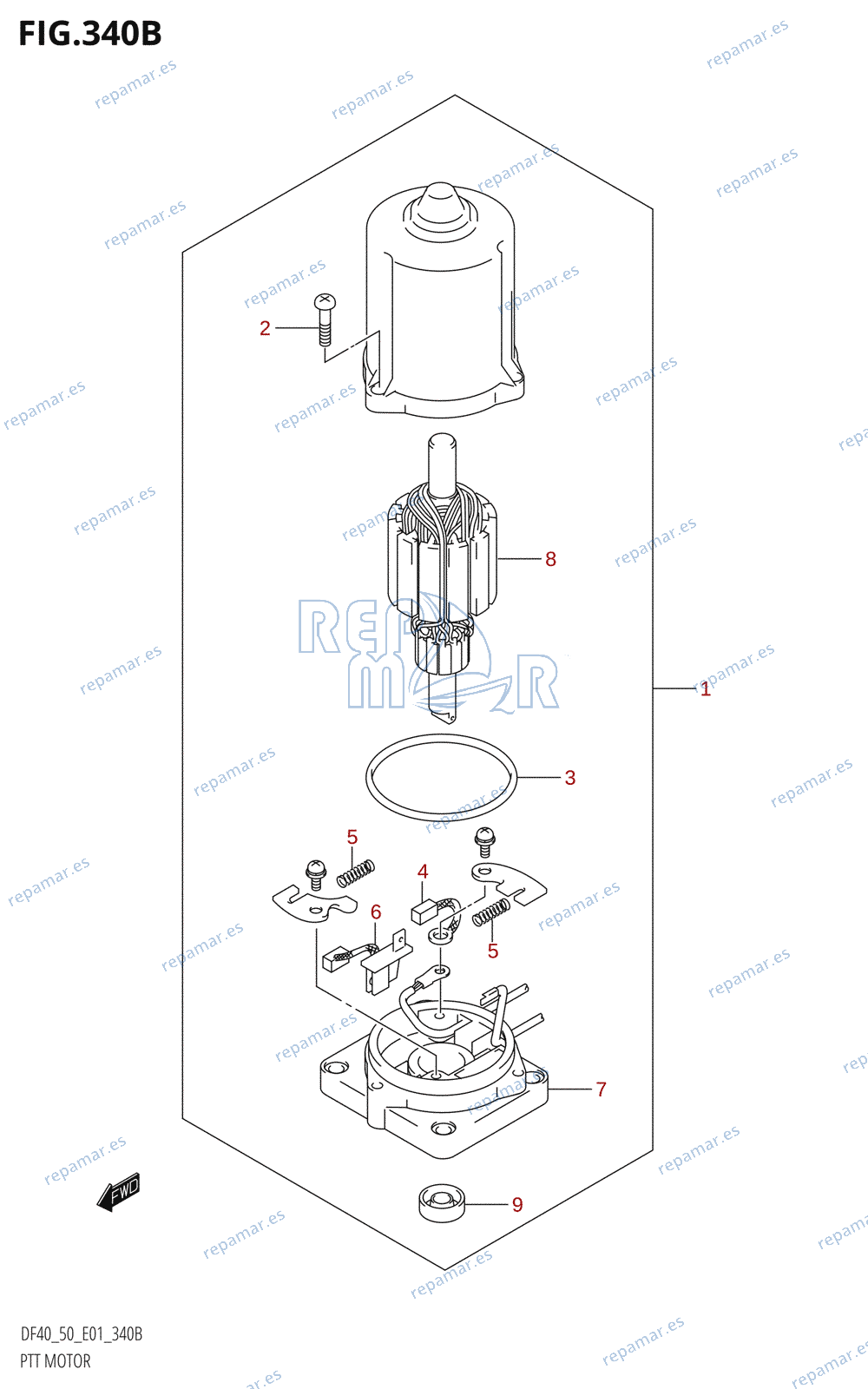 340B - PTT MOTOR ((DF40T,DF50T,DF50WT):(K1,K2,K3,K4,K5,K6,K7,K8,K9,K10),DF50TH:(K5,K6,K7,K8,K9,K10))