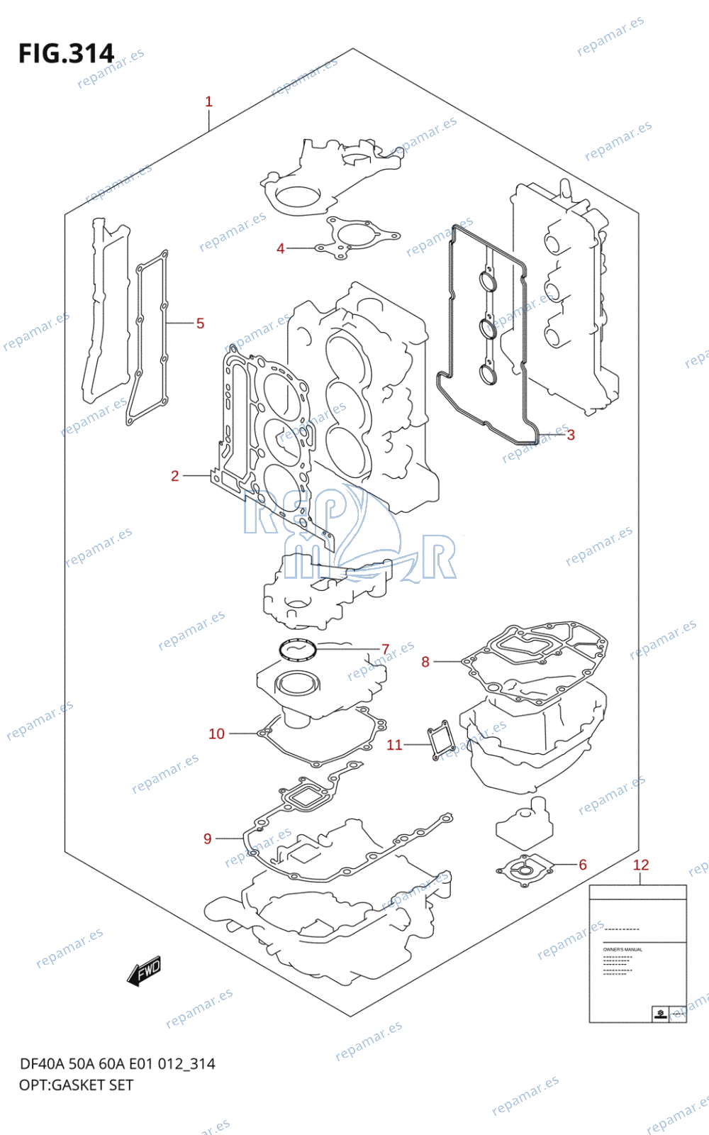 314 - OPC:KIT JUNTAS (DF40A E01)