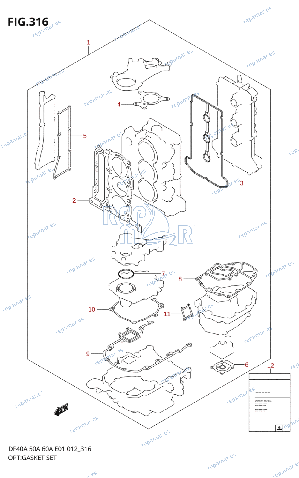 316 - OPC:KIT JUNTAS (DF40AST E34)