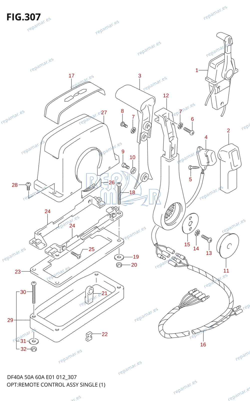 307 - OPT:REMOTE CONTROL ASSY SINGLE(1)