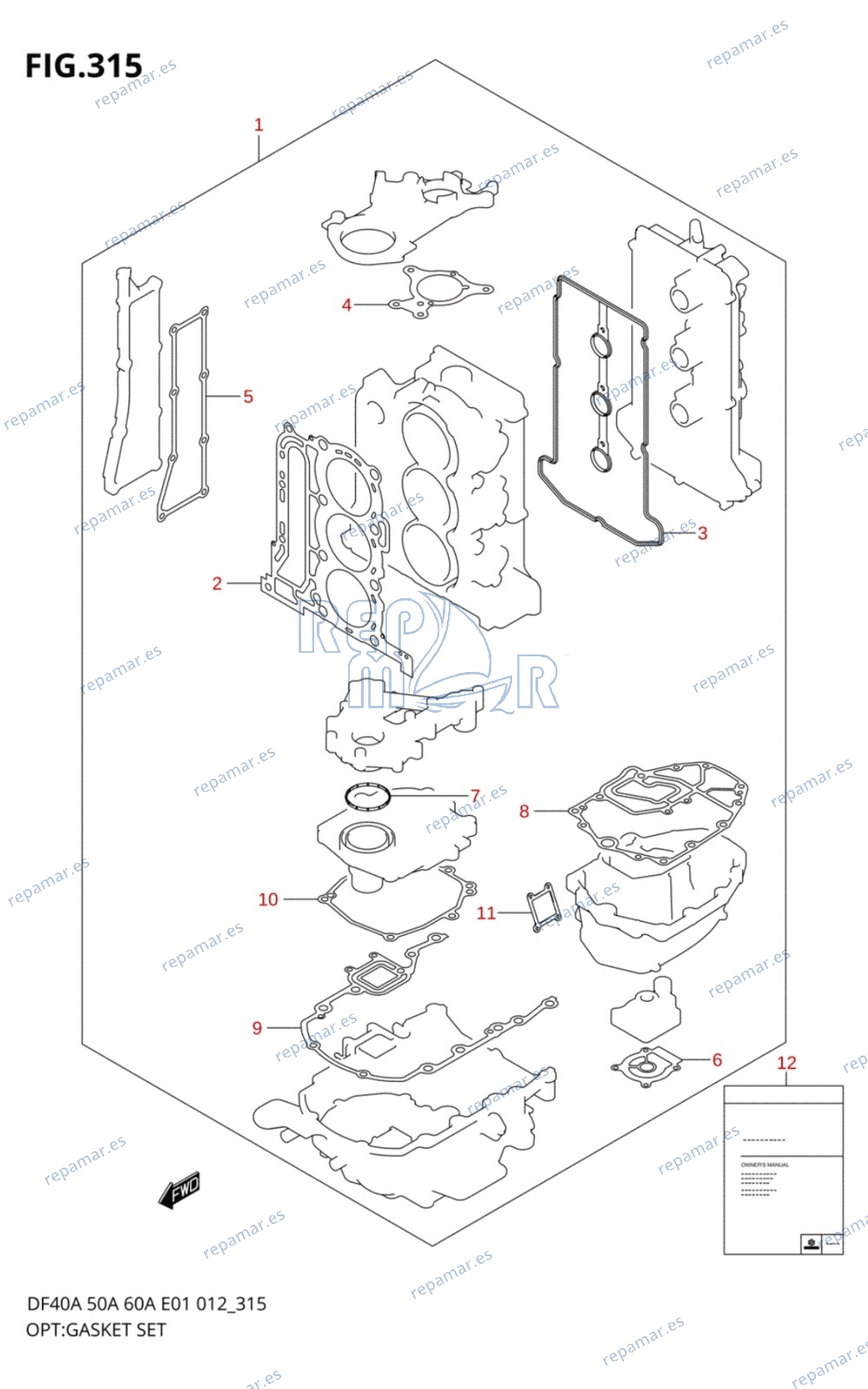 315 - OPC:KIT JUNTAS (DF40AQH E01)