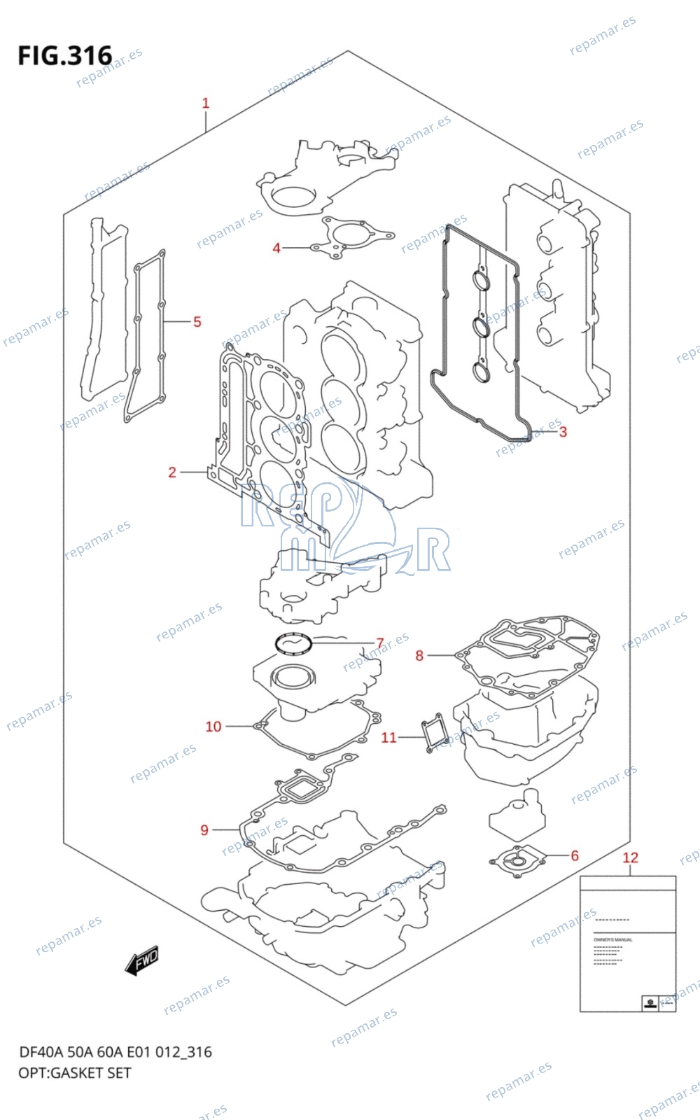 316 - OPC:KIT JUNTAS (DF40AST E34)