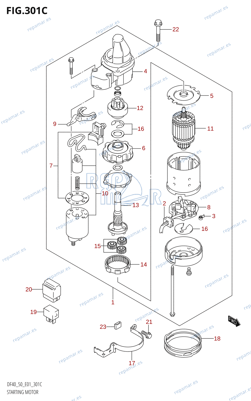 301C - STARTING MOTOR (K5,K6,K7,K8,K9,K10)