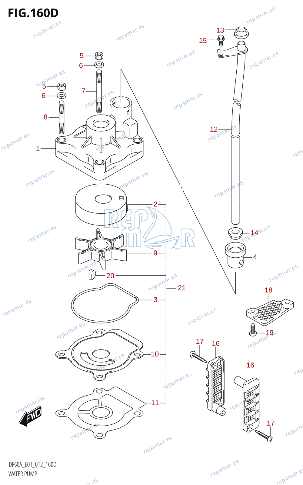 160D - WATER PUMP (DF50A:E01)