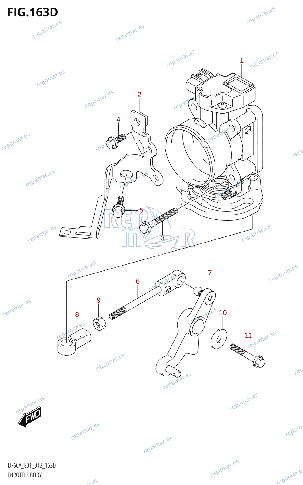 163D - THROTTLE BODY (DF50A:E01)