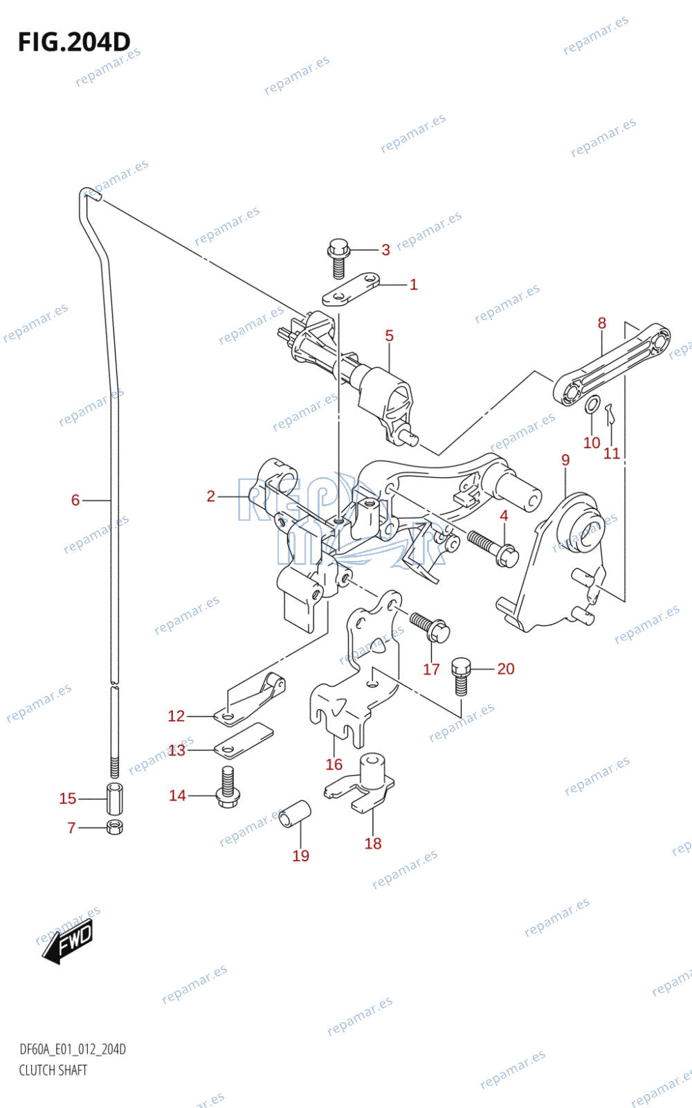 204D - CLUTCH SHAFT (DF50A:E01)