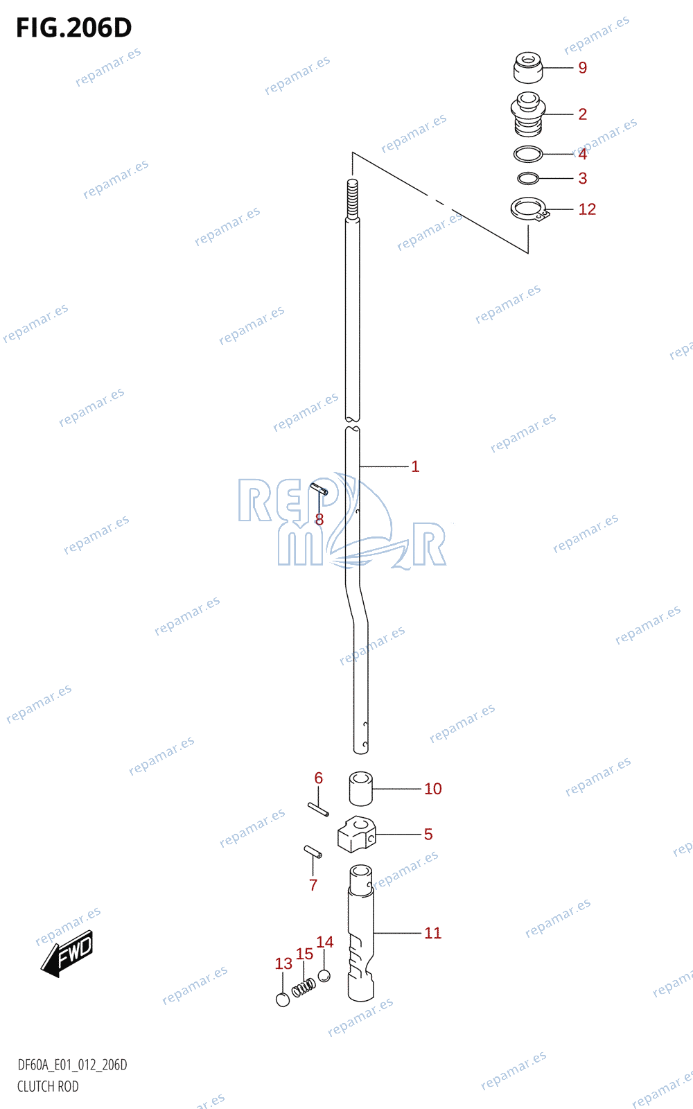 206D - CLUTCH ROD (DF50A:E01)